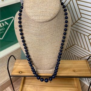 Vintage Blue Graduated Beaded Necklace
